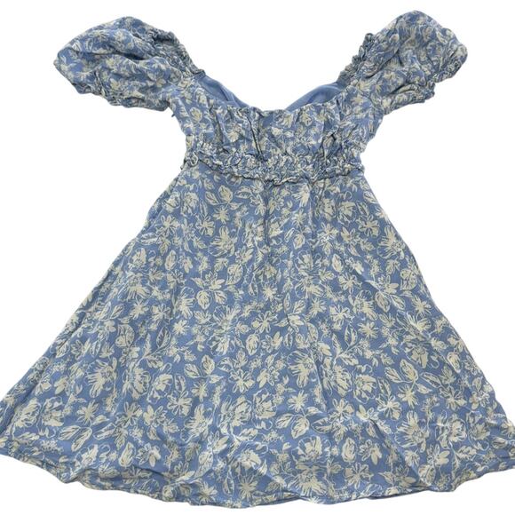 ASTR The Label Dress Womens Small Milkmaid Floral Puff Sleeve Smocked Mini - Picture 2 of 10